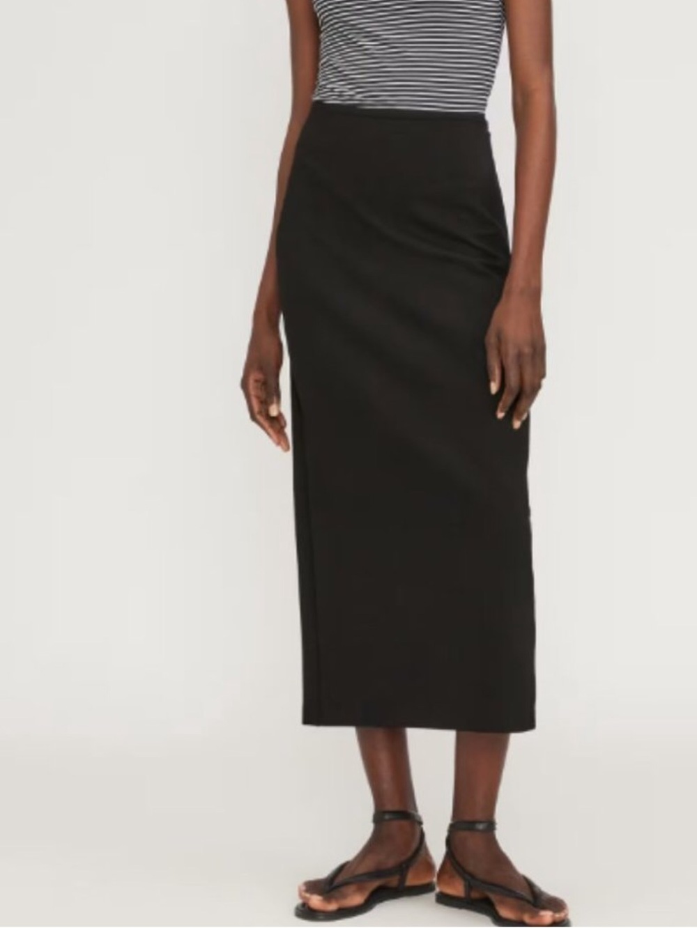 Everlane Black Straight Maxi Skirt Minimalist Neutral Normcore Basic Medium